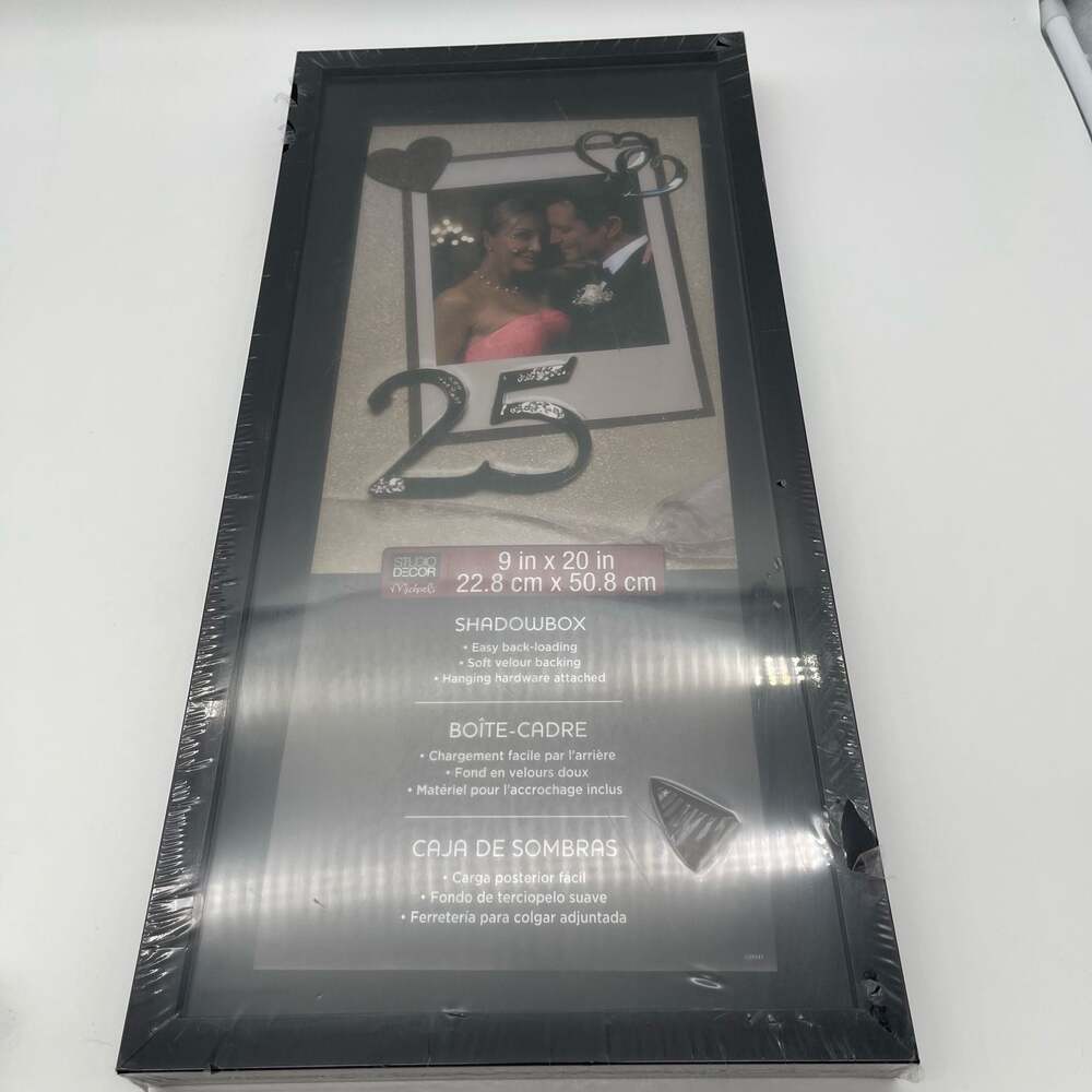 Studio Decor Michaels 25th Anniversary Shadowbox Frame for 4x6 Photo 9 in x 20 i